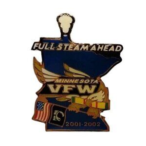Veterans of Foreign Wars Full Steam Ahead Minnesota Lapel Pin Collectible VFW